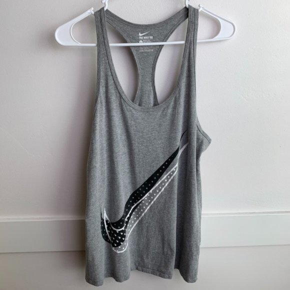 Nike Tops - Nike Gray Logo Swoop Racerback Tank Top